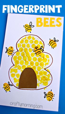 Bubble Wrap Beehive + Fingerprint Bee Craft #Thumbprint art | CraftyMorning.com Bubble Wrap Crafts, Bee Craft, Fingerprint Crafts, Bugs Preschool, Yellow Crafts, Crafty Morning, Insect Crafts, Bug Crafts, Aktivitas Montessori