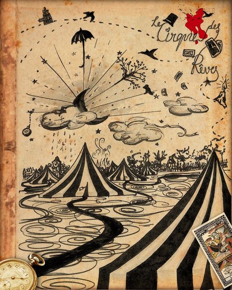 The Night Circus, Circus Aesthetic, Book Of Circus, Dark Circus, Night Circus, Circus Art, Circus Theme, Vintage Circus, Cover Art