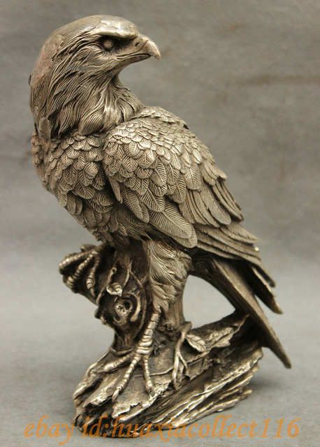 Online Shop 9" Chinese Fengshui Silver Carving Hawk Eagle King Birds Animal Statue Sculpture Medicine copper Decoration real Brass | Aliexpress Mobile Art Sculpture Clay, Falco Pellegrino, Art Sculpture En Bois, Copper Decoration, Dekoratívne Vence, Hawk Eagle, Eagle Statue, Copper Decor, Bird Carving