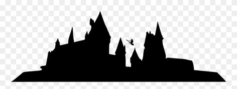 Hogwarts Silhouette Art, Hogwarts Silhouette Tattoo, Harry Potter Clipart Black And White, Harry Potter Castle Silhouette, Hogwarts Sillouhette, Hogwarts Black And White, Hogwarts Clipart, Hogwarts Skyline, Umbrella Pictures