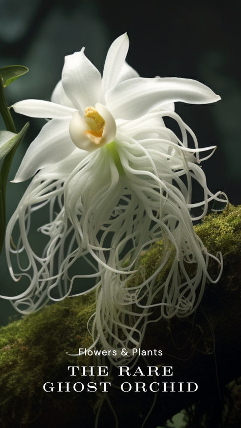 The name “Ghost Orchid” reflects this unique orchid’s ethereal and mysterious quality, contributing to its allure and fascination among botanists, nature enthusiasts, and the general public. The Ghost Orchid was first discovered in the U.K. in 1854 by Mrs. W. Anderton near Tedstone Delamere and in 1876 near Ludlow. Learn more about this orchid and other rare flowers in the world. #flowers #landscapes #gardens #rareflowers #orchid Orchid In The Wild, Unique Flowers Names, Unique Flower Names, Unique Orchids, Egret Orchid, Moon Orchid, Butler Oc, World Flowers, Paradise Landscape