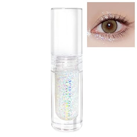Amazon.com : YMH BEAUTE Liquid Glitter Eyeshadow, Pigmented, Long Lasting, Quick Drying, Easy to Apply, Loose Glitter Glue for Eye Crystals Makeup (Clear Sparkle Colorful Sequins 01) : Beauty & Personal Care Liquid Glitter Eyeshadow Korean, Eye Liquid Glitter, Eye Glitter Makeup Products, Liquid Shimmer Eyeshadow, Liquid Eyeshadow Glitter, Liquid Eye Glitter, Clear Glitter Eyeshadow, Glitter Makeup Products, Eye Glitter Makeup