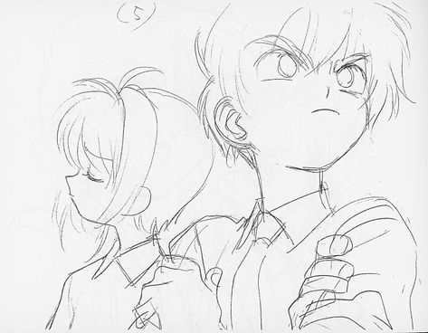 Croquis, Cardcaptor Sakura Illustration, Cardcaptor Sakura Sketch, Cardcaptor Sakura Syaoran, Manga Frame, Sakura Drawing, Cardcaptor Sakura Manga, Anime Frame, Syaoran Li