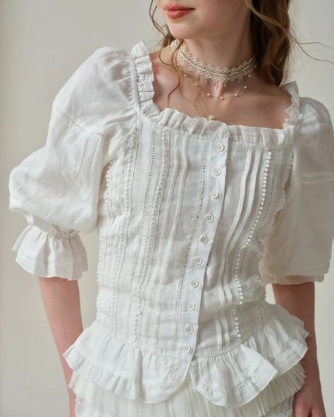 https://www.etsy.com/listing/1492788521/off-shoulder-linen-blouse-in-white-beige Blouse Puff Sleeve, Cottagecore Blouse, Poet Blouse, White Peasant Blouse, Ruffle Linen, Romantic Blouses, Jeans Fabric, Traditional Fabric, Dyed Linen