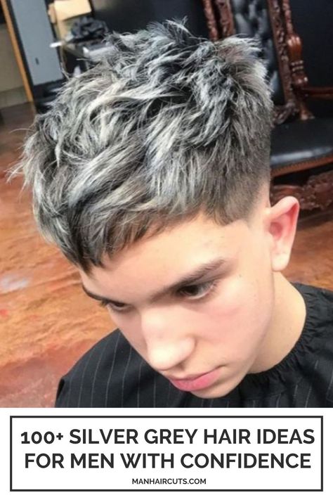 Hair Colour Men Highlights, Men Gray Hair Dye, White Hair Colour Men, Men White Highlights Hair, Men Silver Hair Dyed, White Hair Color For Men, Platinum Hair Men Silver, Men Grey Hair Dye, Dyed White Hair Men