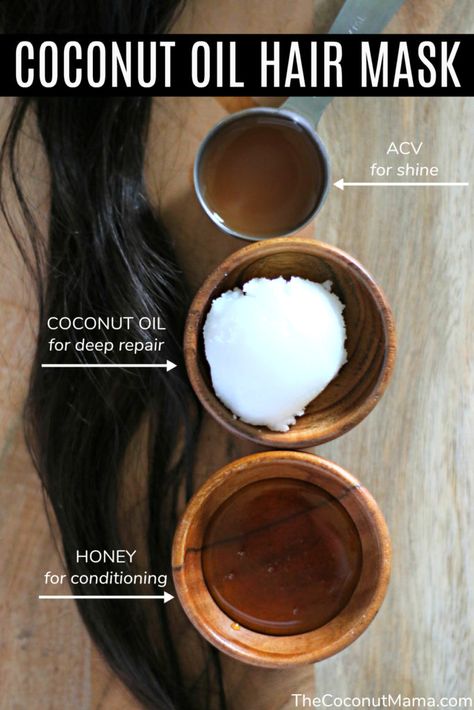 Haircare Natural, Coconut Oil Hair Mask Diy, Oil Hair Mask, Coconut Beach, Hair Mask Recipe, Natural Hair Conditioner, Hair Care Remedies, Diy Coconut Oil, Coconut Oil Hair Mask