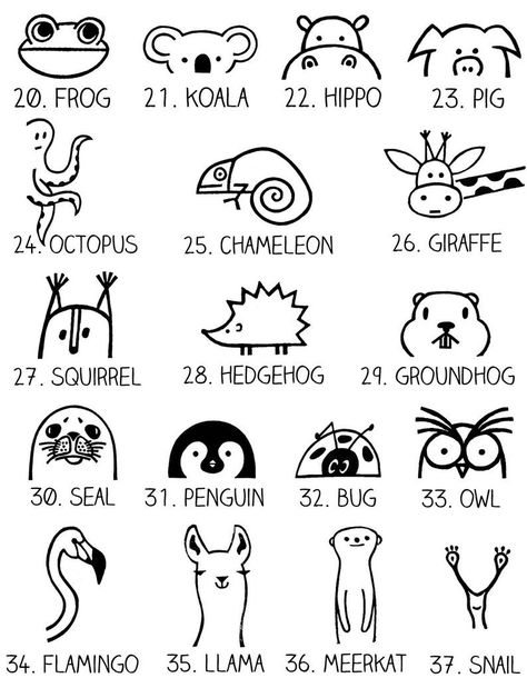 Animal stamps from Woodland Tale on Etsy - customizable Easy To Draw Cute Animals, Animal Stamp Design, Animal How To Draw, Drawing Ideas Farm Animals, Cute Simple Doodles Animals, Woodland Animal Doodles, Draw Dogs Easy, Easy Woodland Animal Drawings, Animal Project Ideas