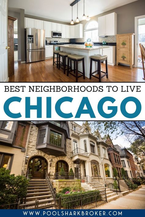 With over 100 neighborhoods in Chicago, it can be difficult to decide which one to settle down in. Whether you’re looking to rent or buy, here are some of the best Chicago neighborhoods to live according to an expert Chicago real estate broker. Chicago Suburbs Houses, Chicago Neighborhoods Guide, Living In Chicago, Chicago Apartment Aesthetic, Chicago Apartment Decor, Chicago Neighborhoods Map, Old Town Chicago, Chicago Kitchen, Chicago Condo