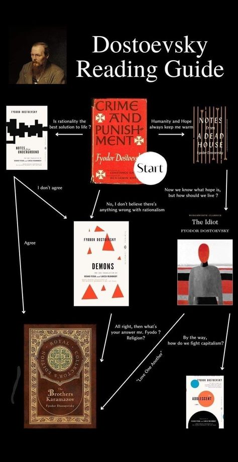 The Book Their, How To Read Dostoevsky, Gothic Literature Aesthetic Wallpaper, Dostojevskij Aesthetic, Book Tier List, Books To Read To Become More Intelligent, Dostoevsky Reading Guide, Philosophy Reading Lists, Classic Philosophy Books