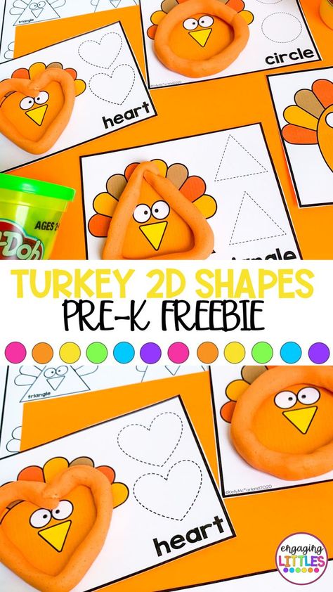 Playdough Turkey Craft, Thanksgiving Preschool Free Printables, Math Turkey Activity, Turkey Playdough Tray, Thanksgiving Center Activities Preschool, Thanksgiving Preschool Math Activities, Thanksgiving Play Doh Mats, Thanksgiving Playdough Activities, Prek Turkey Activities