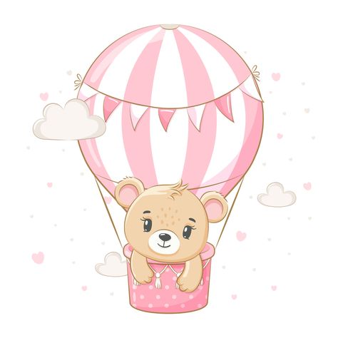 Bear In Hot Air Balloon, Little Bear Cartoon, Vom Avea Un Copil, Teddy Bear Cartoon, Baby Photo Frames, Baby Print Art, Idee Babyshower, Teddy Bear Clipart