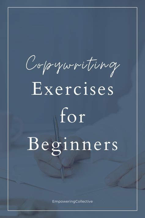 What is copywriting and why do you need copywriting skills? Copywriting is an essential skill for online business owners. It's how you communicate with your target audience and sell you offers. Copywriting exercises can help you write content that connects with your audience. Read the blog to learn the copywriting exercises for beginners. Make sure to bookmark the blog! Copywriting examples, copywriting course, copywriting definition. Copy Writer Ideas, Copywriting Tips For Beginners, How To Copyright Your Writing, Copy Writing Examples, How To Learn Copywriting, What Is Copywriting, Copy Writing Ideas, How To Copywrite, Copywriting Portfolio Examples