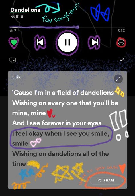 #dandelions #spotifyedit #spotify #song Dandelions Lyrics Spotify, Dandelions Song Spotify, Dandelions Aesthetic Song, Spotify Covers For Love, Dandelion Spotify, Dandelions Song Wallpaper, Dandelions Spotify Aesthetic, Dandelions Song Aesthetic, Dandelions Spotify