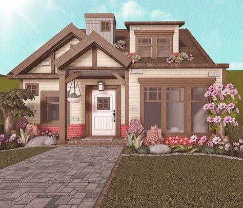 21+ Best Bloxburg House Ideas in 2023 That Inspire You Aesthetic House Exterior, Simple House Exterior, Cottage Core Bloxburg House, Cottage Layout, Bloxburg Cottage, Cottage House Exterior, Modern Bloxburg, Cottage Core House, Houses Bloxburg