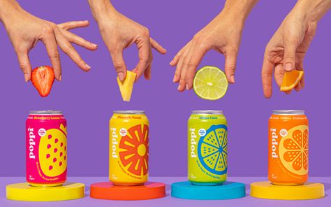 New Funding, Viral Videos Fuel Growth for Poppi - BevNET.com Can Drinks Design, Cans Photoshoot, Pink Drink Photography, Canned Drinks Photography, Canned Drink Design, Canned Drinks Packaging, Stop Motion Product Photography, Can Drink Photography, Canned Drink Photography