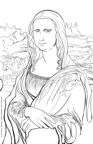 Mona Lisa Coloring Page for History 2013 study of Renaissance and Reformation. Pinned by www.minivamaverick.com Homeschooling, Holistic Health, Natural Living and Parenting, Purposeful Parenting, Instinctual Living, Family, Faith, Politics and Freedom. Lisa Coloring, Famous Art Coloring, Fargelegging For Barn, Art History Lessons, Pinup Art, Art Worksheets, Henri Rousseau, Kunst Inspiration, History Painting