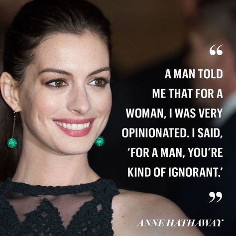 Anne Hathaway feminist quotes #girlpower #feminist #womenquotes #quotes Anne Hathaway, Quotes For Hard Times, Powerful Women Quotes, Feminism Quotes, Feminist Quotes, Life Quotes Love, Badass Women, Hard Times, Good Night Quotes