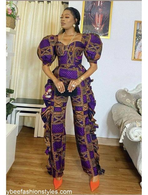 Latest Ankara Jumpsuit Styles in 2022 and 2023 - Kaybee Fashion Styles Ankara Jumpsuits For Women Casual, Ankara Jumpsuits For Women Classy, Current Ankara Styles, Ankara Jumpsuits For Women, Jumpsuit African Print, Jumpsuit Ankara, Ankara Trouser, Ankara Jumpsuit Styles, African Wears