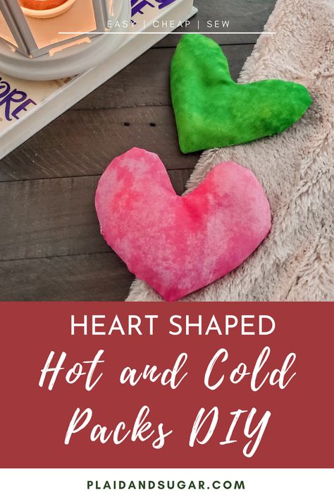 Diy Plaid, Plaid Diy, Valentine's Day Craft, Hot Cold Packs, Hot Pack, Heart Template, Quick Diy, Scrap Fabric, Cold And Hot