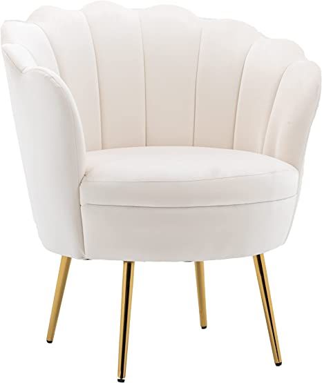 (paid link) ZOBIDO Modern Accent Velvet Chairs Comfy Upholstered Vanity Chairs for Bedroom Armchair Dining Chairs with Golden Metal Legs Desk Chair Makeup Chairs for Living Room (White) White Vanity Chair, Makeup Chairs, White Gold Bedroom, Bedroom Desk Chair, Bedroom Armchair, Chairs Comfy, Chairs For Bedroom, Contemporary Living Room Chairs, Make Up Chair