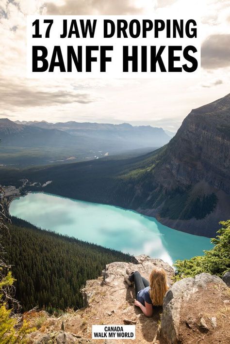 The 17 best Banff hikes with first hand descriptions, photos and guides! We’ll tell you the trails you have to put on your list, where they are, what to expect and everything you need to know to tackle the best trails in the Rockies. #Banff #BanffHikes #Canada #Rockies #Alberta Seattle To Banff Roadtrip, Banff National Park Hikes, Glacier And Banff Road Trip, Hand Descriptions, Alberta Hikes, Canada Hikes, Banff Hikes, Canada Rockies, Hiking Canada