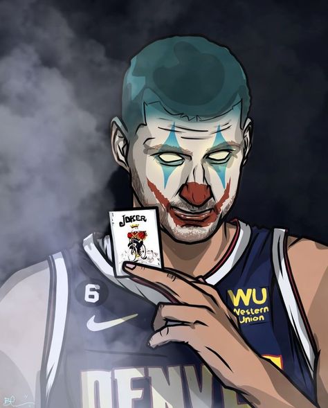 Easy Win NBA Championship 🏆 2023 Denver Nuggets Tattoo, Jokic Nba Wallpaper, Nikola Jokic Joker, Nba Drawings, Drip Wallpapers, Nba Cartoon, Basketball Pics, Basketball Wallpapers, Bayer Munich