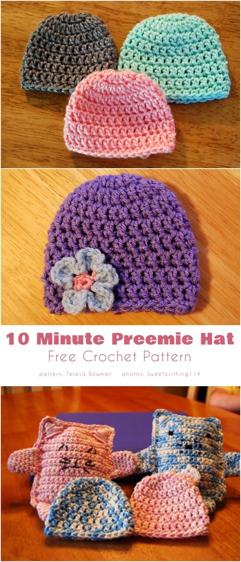 Free Crochet Premie Hat Patterns, Premie Hats Knit Free Pattern, Premature Crochet Patterns, Premie Beanie Crochet Pattern Free, Preemie Beanies Crochet, Crochet Premie Hat Pattern, Preemie Hats Crochet, Premie Crochet Hat, Premie Hats Crochet