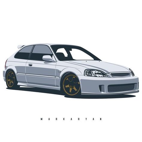 Олег Маркарьян on Instagram: "Honda Civic EK9. Order an illustration of your car! Write to me in DM or email. T-shirts, covers, stickers, posters - already available in store on Redbubble and Teepublic. Link in profile. #olegmarkaryan #cardrawing #automotive #automotivearts #carinstagram #cargram #honda #hondacivic #hondatyper #civic #civictyper #typeR #ek9 #lowlife #jdmlife #jdmgram #jdm" Coupe, Honda Civic Cartoon, Honda Civic Illustration, Honda Civic Art, Honda Civic Drawing, Honda Civik, Honda Civic Ek9, 2022 Honda Civic, Car Drawing Easy