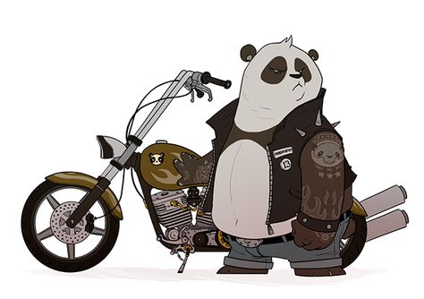 Croquis, Bear Character Design, Panda Artwork, Panda Illustration, Cool Panda, Panda Drawing, Motorcycle Illustration, We Bare Bears Wallpapers, Bear Character