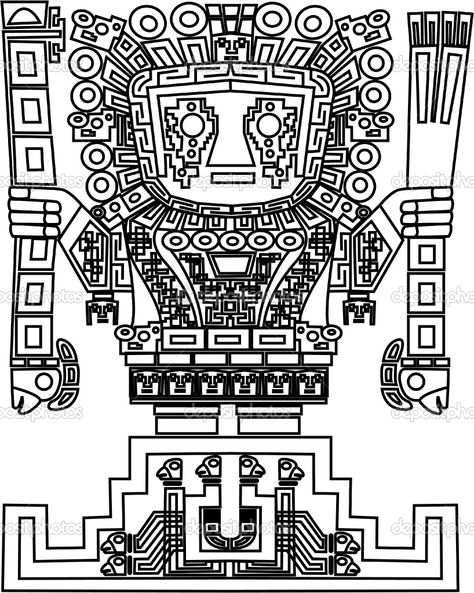 inca Colouring Pages Inca Art, Mayan Tattoos, Inca Tattoo, Mayan Symbols, Mayan Art, 3d Cnc, Aztec Art, Doodles Zentangles, Tattoo Designs And Meanings