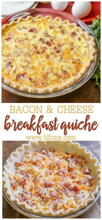 Quiche, Breakfast Quiche Recipe, Bacon And Cheese Quiche, Keto Quiche, Breakfast Quiche Recipes, Quiche Recipes Easy, Lil Luna, Breakfast Easy, Cheese Breakfast