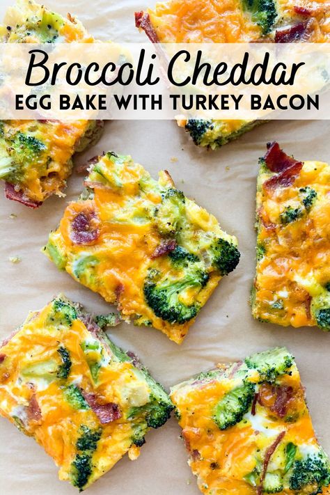 Essen, Turkey And Egg Breakfast Casserole, Healthy Turkey Bacon Recipes, Turkey Bacon Casserole, Broccoli Cheddar Egg Bake, Turkey Bacon Recipes Healthy, Recipes Using Turkey Bacon, Turkey Bacon Dinner Ideas, Simple Egg Bake Recipes