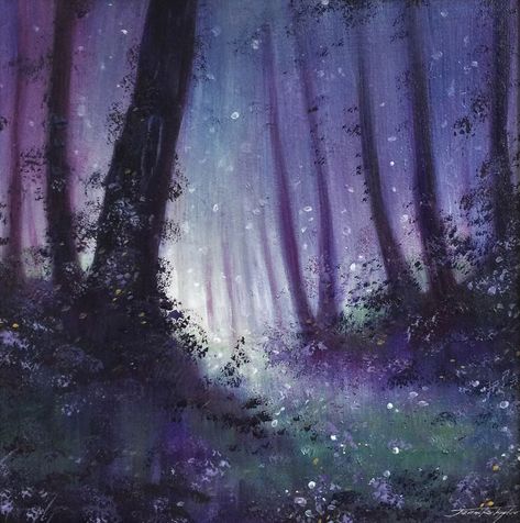 Point Painting, Kunst Inspo, Lavender Paint, Purple Painting, Jennifer Taylor, Slaap Lekker, Purple Trees, Forest Painting, Purple Art