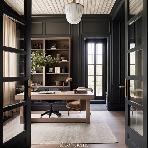 Home Office Design, Office Interior Design, Moody Office, Lots Of Natural Light, Homes To Love, Office Room, Home Office Space, Office Inspiration, House Inspo