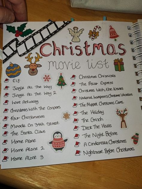 Christmas Movies Ideas, Christmas List Set Up Ideas, Ideas For A Christmas List, Things I Want For Christmas List, Things To Bring To Christmas Party, Christmas List Paper Aesthetic, Journal Ideas For Christmas, Thing To Do For Christmas, Netflix Movies To Watch Christmas