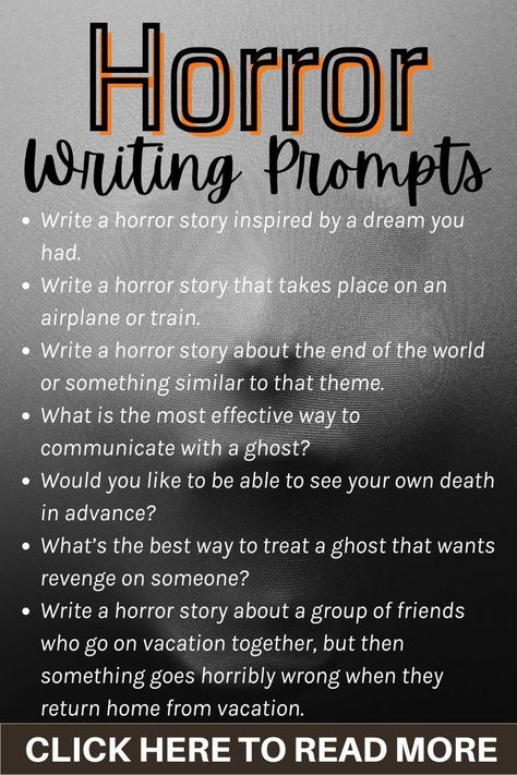 Here is a collection of horror writing prompts designed to spark your creativity and unleash your inner darkness. Perfect for crafting terrifying tales and exploring the unknown. Dare to write your nightmares! Horror Writing Prompts, Dark Writing Prompts, Dark Writing, Horror Writing, Inner Darkness, Story Writing Prompts, Thesis Writing, Essay Prompts, Writing Inspiration Prompts