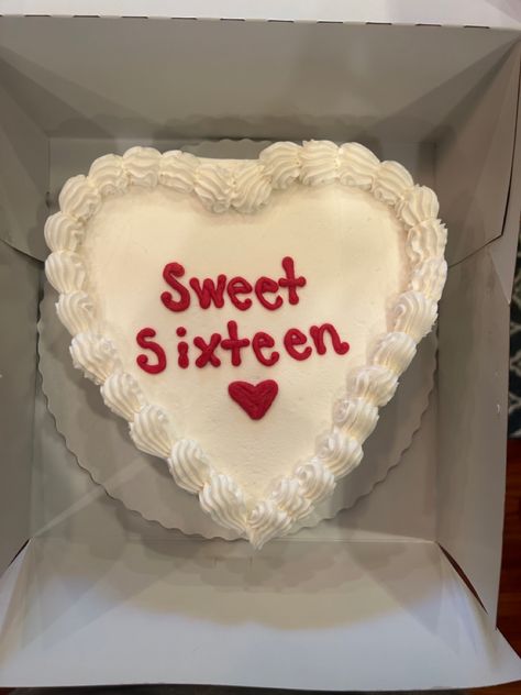 heart cake Heart Shaped Sweet 16 Cakes, Sweet 16 Birthday Cake Ideas Simple, Heart 16th Birthday Cake, Sweet Sixteen Birthday Cake Ideas, Birthday Cake For 16th Girl, 16 Cakes Birthday, Heart Cake Sweet 16, Sweet 16 Heart Cake, Birthday Cake 16 Sweet Sixteen Aesthetic