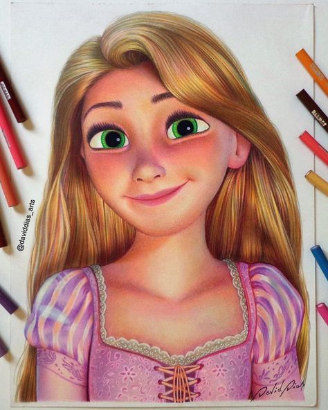 Rapunzel Drawing, Disney Character Drawings, Color Pencil Sketch, Desen Realist, Disney Drawings Sketches, Prismacolor Art, Prințese Disney, Burn Book, Disney Art Drawings