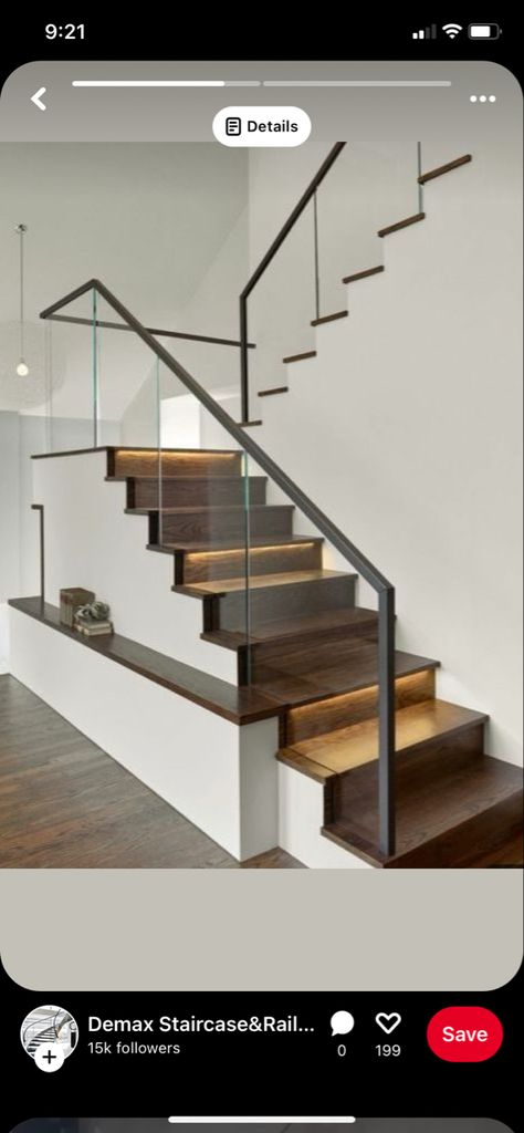 Wood Glass Staircase, Lodes Random, Basement Excavation, Stair Panels, Staircase Glass Design, Glass Stair Balustrade, Contemporary Staircase Design, Glass Stairs Design, Reling Design