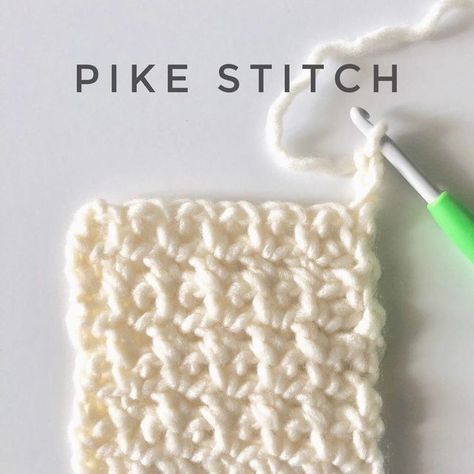 Crochet Pike Stitch | Daisy Farm Crafts Pike Stitch Crochet, Extended Single Crochet, Picot Crochet, Daisy Farm Crafts, Daisy Farm, Mesh Stitch, Butterfly Stitches, Basketweave Stitch, Farm Crafts