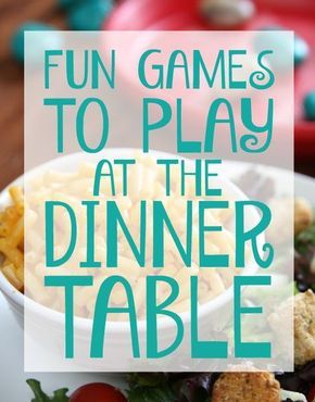 Does your family love to play games together? Then you'll love these fun games to play at the dinner table. Game Night Tables, Essen, Games To Play At A Dinner Party, Dinner Table Activities, Family Dinner Activities, Dinner Table Games Families, Games To Play At Dinner Table, Games For Dinner Parties, Family Table Games