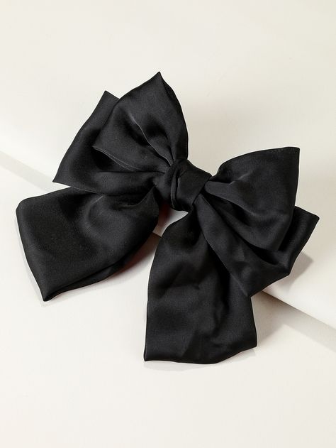 Black Casual Collar  Polyester Plain Hair Clips Embellished   Kids Accessories Knot Decor, Pretty Shoes Sneakers, Bows Diy Ribbon, Hair Sketch, Bow Knot, Kids Hair Accessories, Diy Ribbon, Diy Bow, Girls Bows