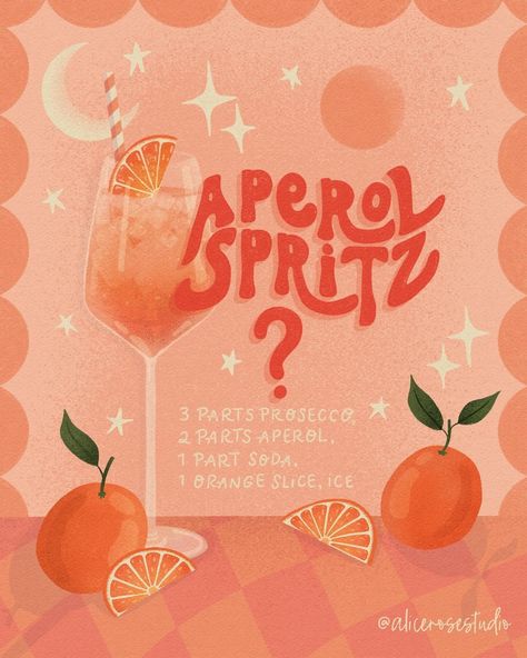 ⚠️ WARNING: Viewing this illustration may result in an instant 100% increase in Aperol Spritz cravings! 😋🍹✨ Swipe 👉🏼 to see the details 🔍 @aperolspritzofficial @aperolspritzuk #aperolspritz #cocktailart #drinkillustration #mixologyart #thirstythursday #illustratedcocktails #aperollove #womenofillustration #womenoftype #customillustration #handdrawn #aperolart #typeillustration #cocktailwallart @procreate @paperlike Aperol Spritz Quotes, Aperol Spritz Party, Aperol Spritz Aesthetic, Spritz Aesthetic, Margarita Aesthetic, Cocktail Art, Type Illustration, Thirsty Thursday, Aperol Spritz