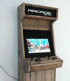 Childhood Video, Pi Arcade, Arcade Cabinet Plans, Arcade Bartop, Scaffolding Wood, Diy Arcade Cabinet, Diy Arcade, Cool Things To Build, Apple Electronics