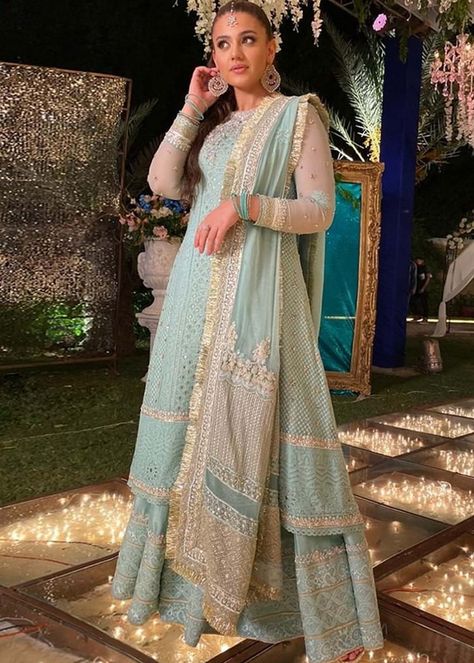 Nikkah Mehndi, Zara Noor Abbas, Mehndi Dress, Anarkali Gown, Sharara Set, Fancy Dress Design, Dress Inspo, Pakistani Dress Design, Dress Suits