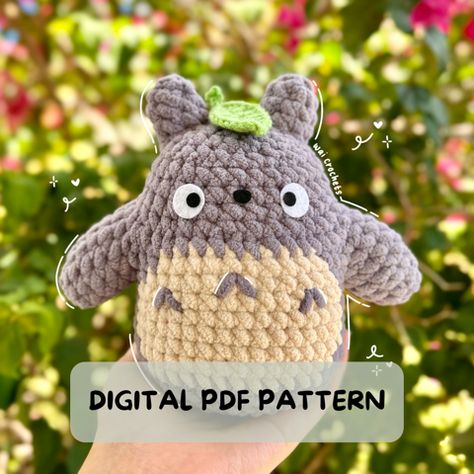 Amigurumi Patterns, Couture, Green Crochet Animals, Totoro Crochet Pattern Free, My Neighbor Totoro Crochet, Totoro Crochet Pattern, Totoro Crochet, Totoro Amigurumi, Totoro Pattern