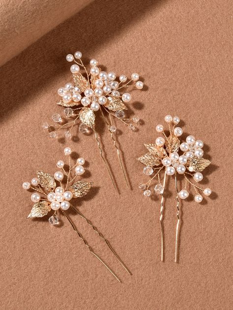 Hair Pins Jewelry, Gold Bridal Hair Accessories, Pearl Hair Pin, Prom Hair Accessories, Gold Hair Pin, Gold Hair Accessories, Floral Accessories Hair, Hair Accessories Clips, Bridal Hair Jewelry