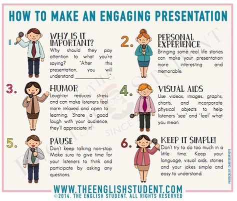 Need to make a presentation for school or work? Here are six tips to help you make it more interesting and memorable for your audience #teaching #businessenglish #esl #publicspeaking Seminar Presentation Tips, Class Presentation Ideas, Speaking Prompts, Public Speaking Activities, Speaking Tips, Speech And Debate, Public Speaking Tips, Business English, Speaking Activities