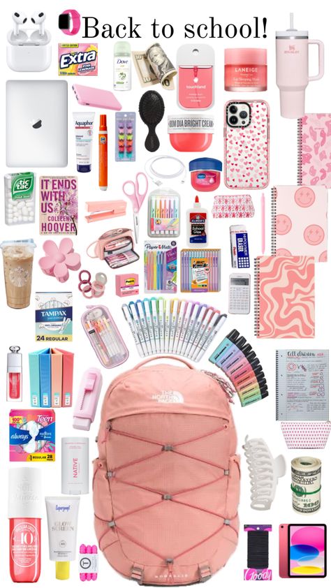 Schul Survival Kits, Middle School Essentials, School Emergency Kit, School Backpack Essentials, Middle School Survival, Preppy School Supplies, Pretty School Supplies, School Survival Kits, School Checklist