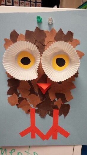 Owl Art For Preschool, Preschool Crafts For November, Owl Art And Craft Preschool, Preschool Fall Animal Crafts, November Craft Ideas For Kindergarten, November Fall Activities, Fall Owl Craft, Owl Craft For Kindergarten, Simple Fall Preschool Crafts